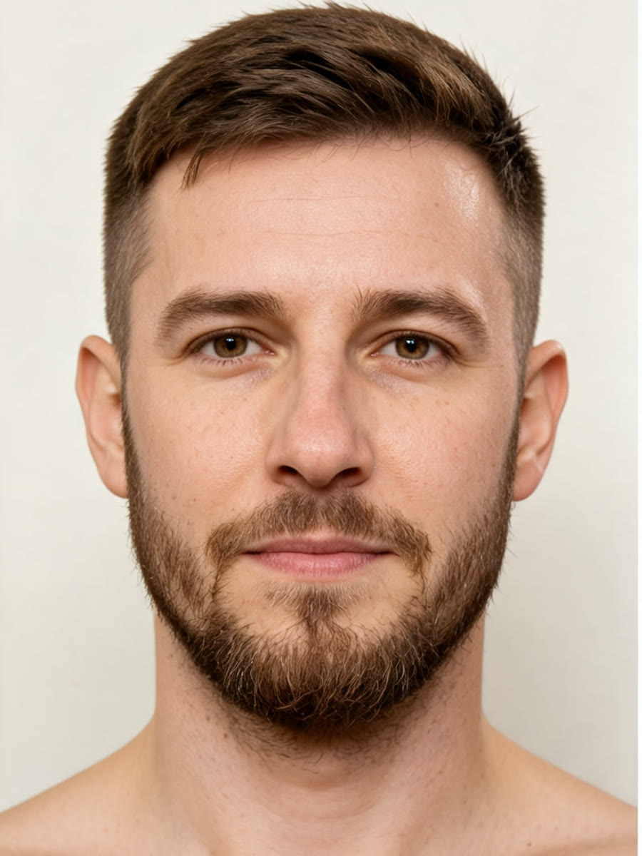 Bearded portrait sample before adult coloring page generation