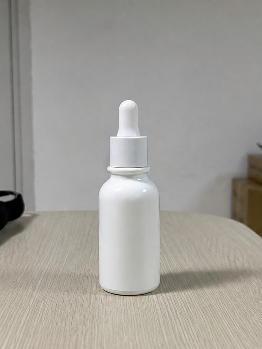 Unbranded skincare bottle sample before AI product hero generation