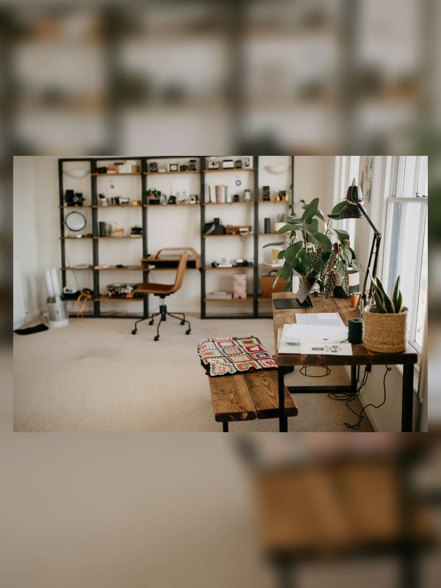 Home office sample before AI room design generation