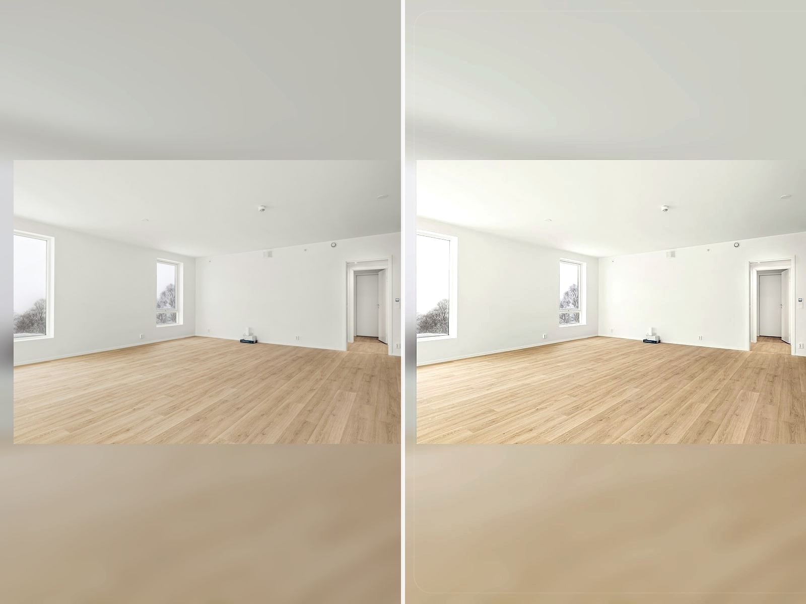 AI room design generator before and after