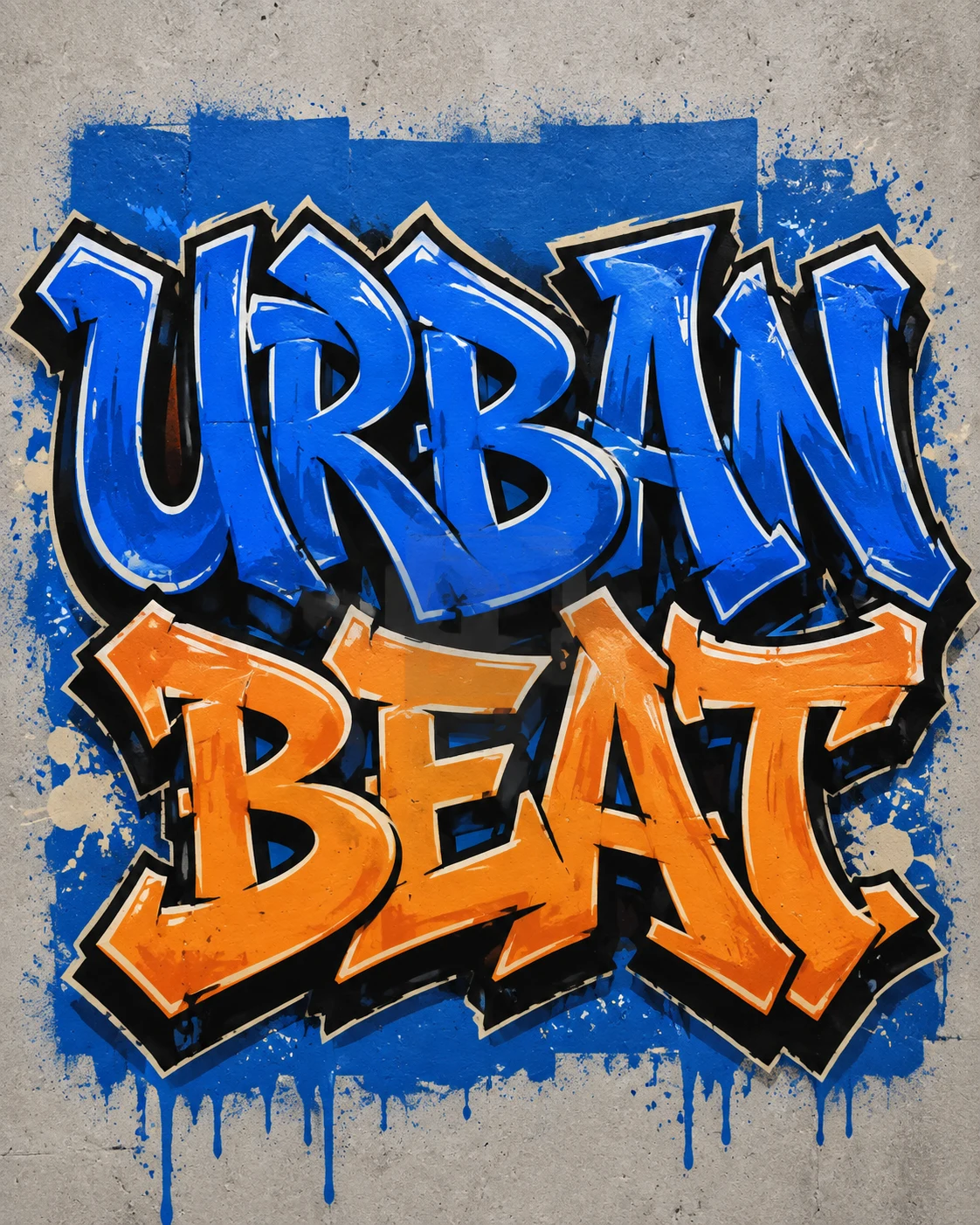 Original blue and orange graffiti text effect spelling URBAN BEAT