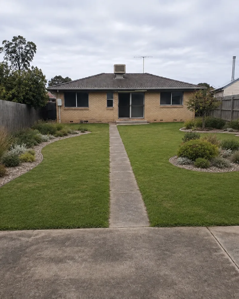 Modern low-maintenance AI landscape design concept
