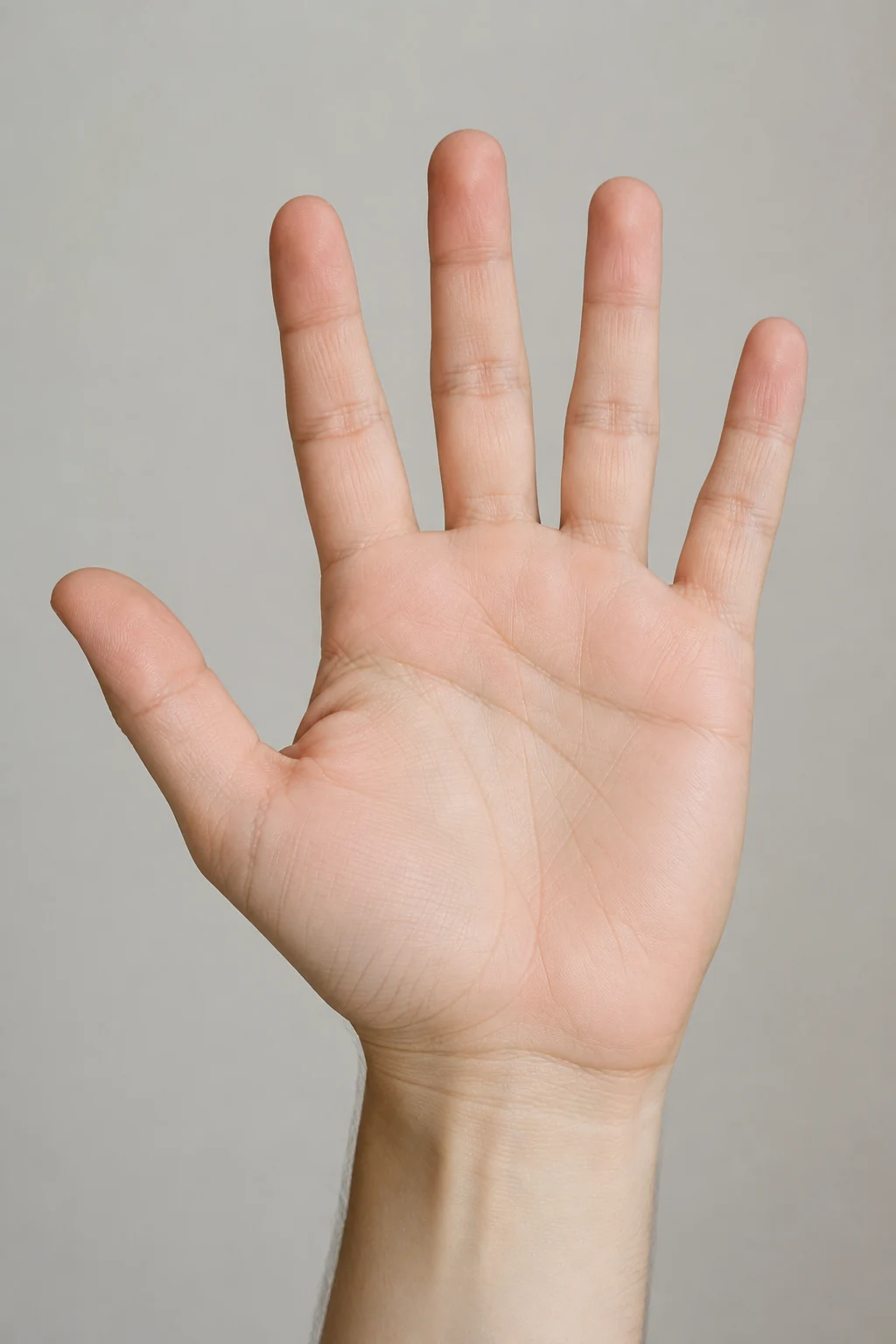 AI-created fictional adult palm demonstration photo