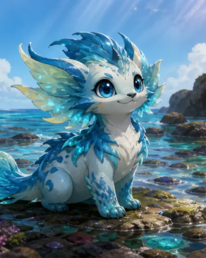 Original tidal creature in a four-creature concept grid