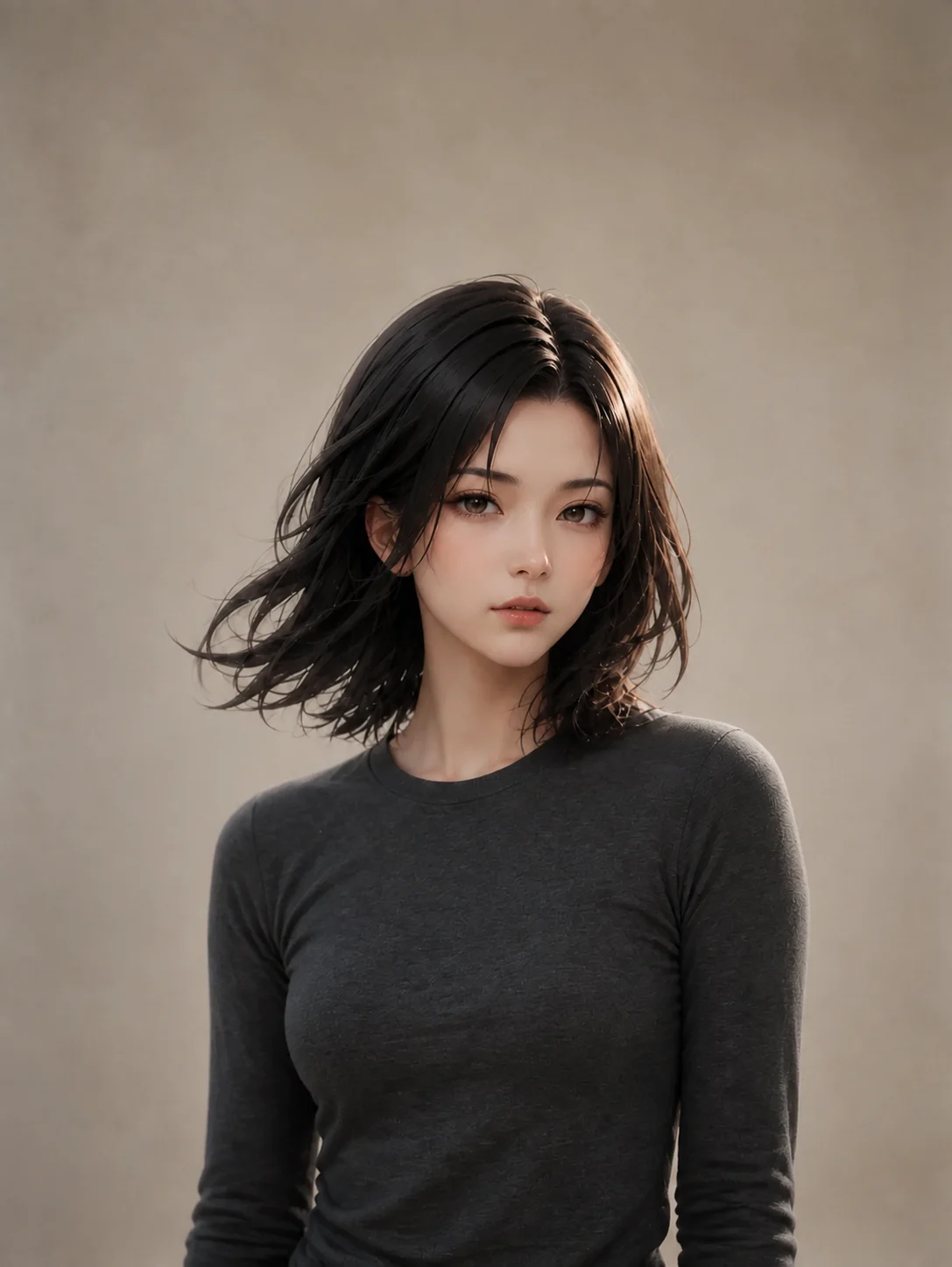 虚构成年人人像修正前：细节质感