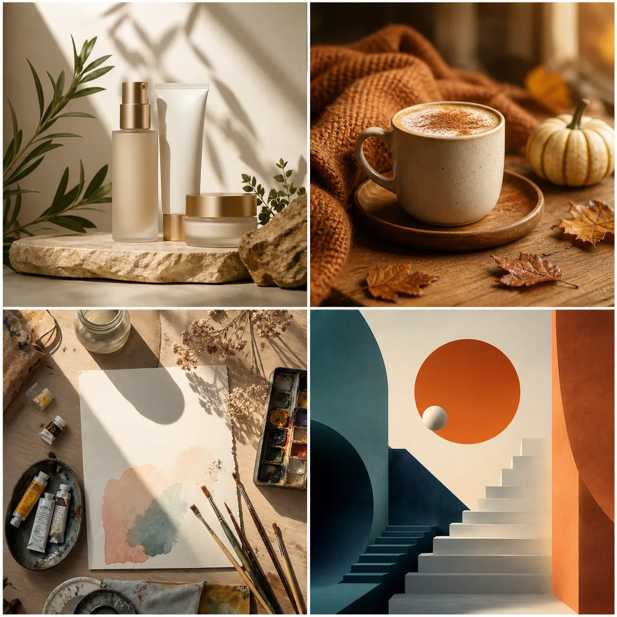 Four original AI social media post visual examples