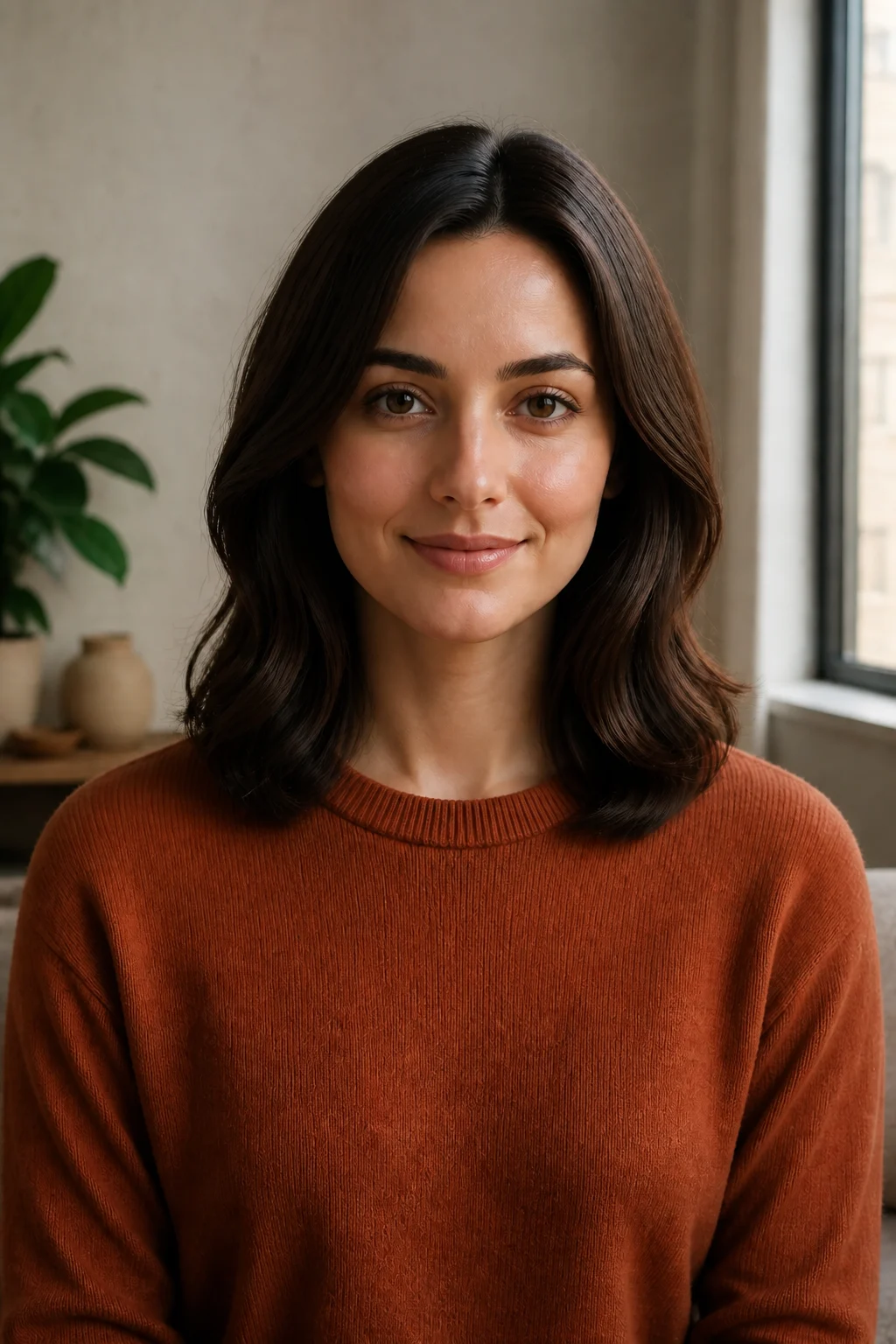 Fictional portrait after a restrained AI-to-real photographic realism pass