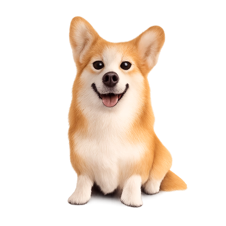 Corgi transparent PNG suitable for light and dark background inspection