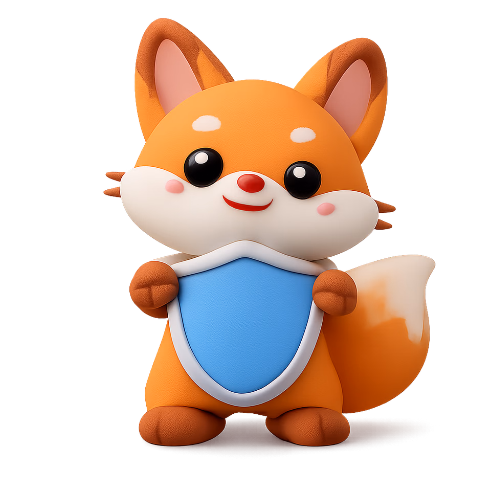 Generated fox mascot with clear limb gaps and real alpha