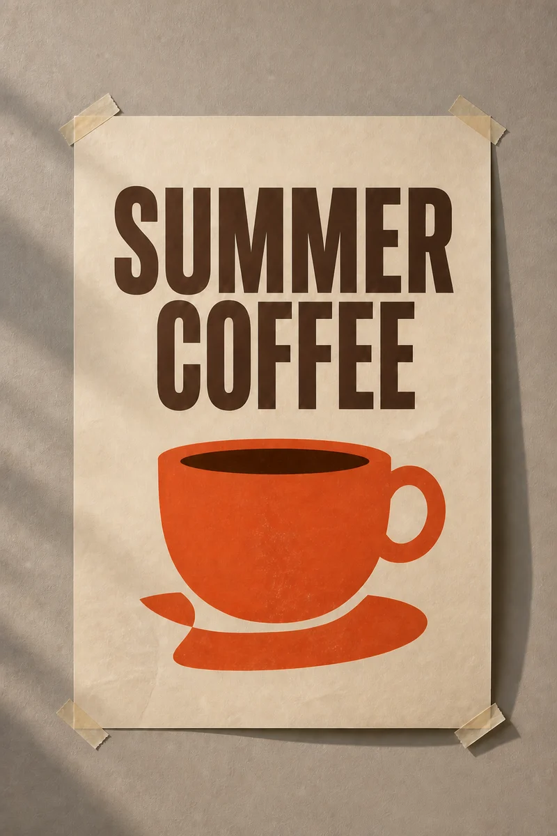 Summer Coffee poster after replacing the headline text
