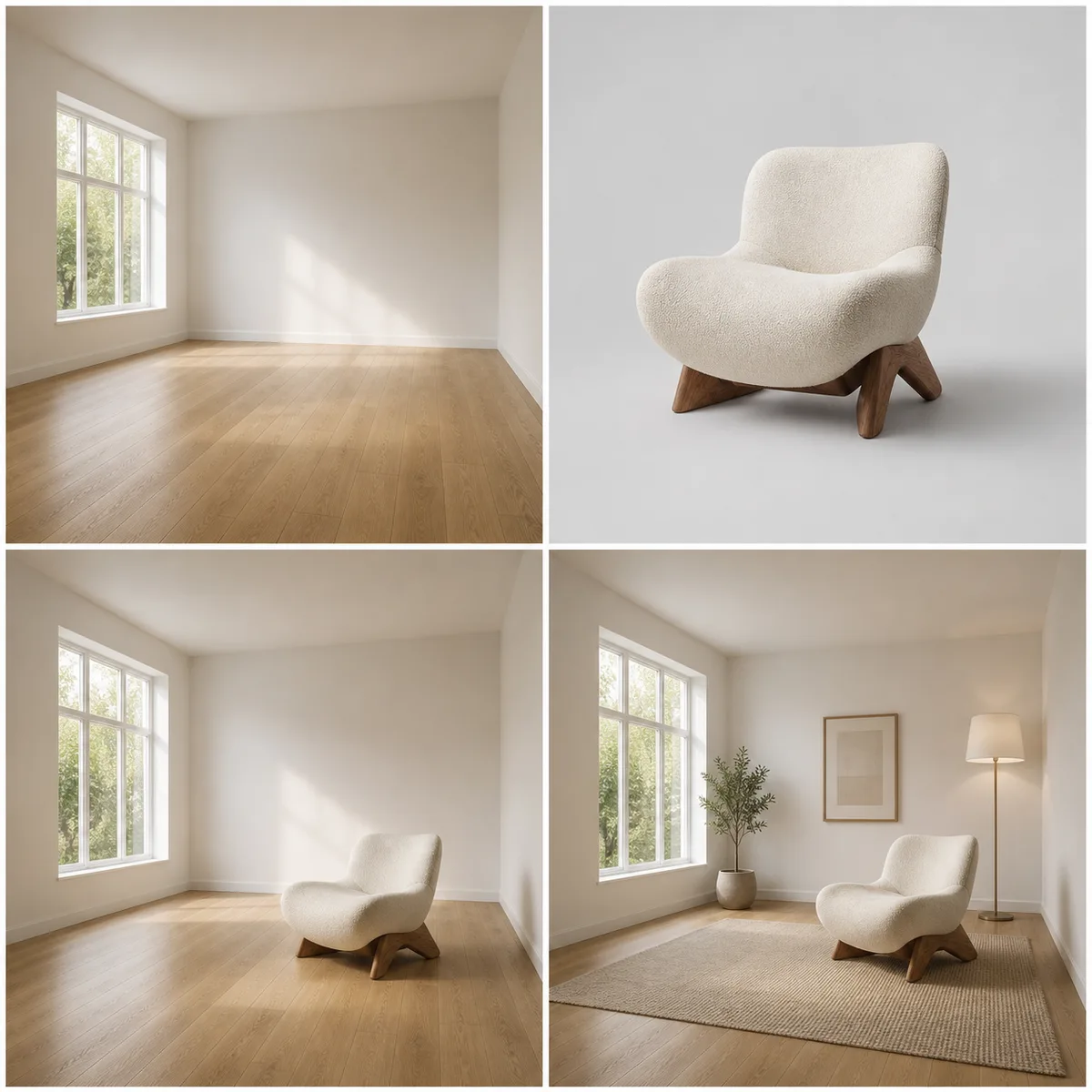 Furniture visualizer room product and placement example