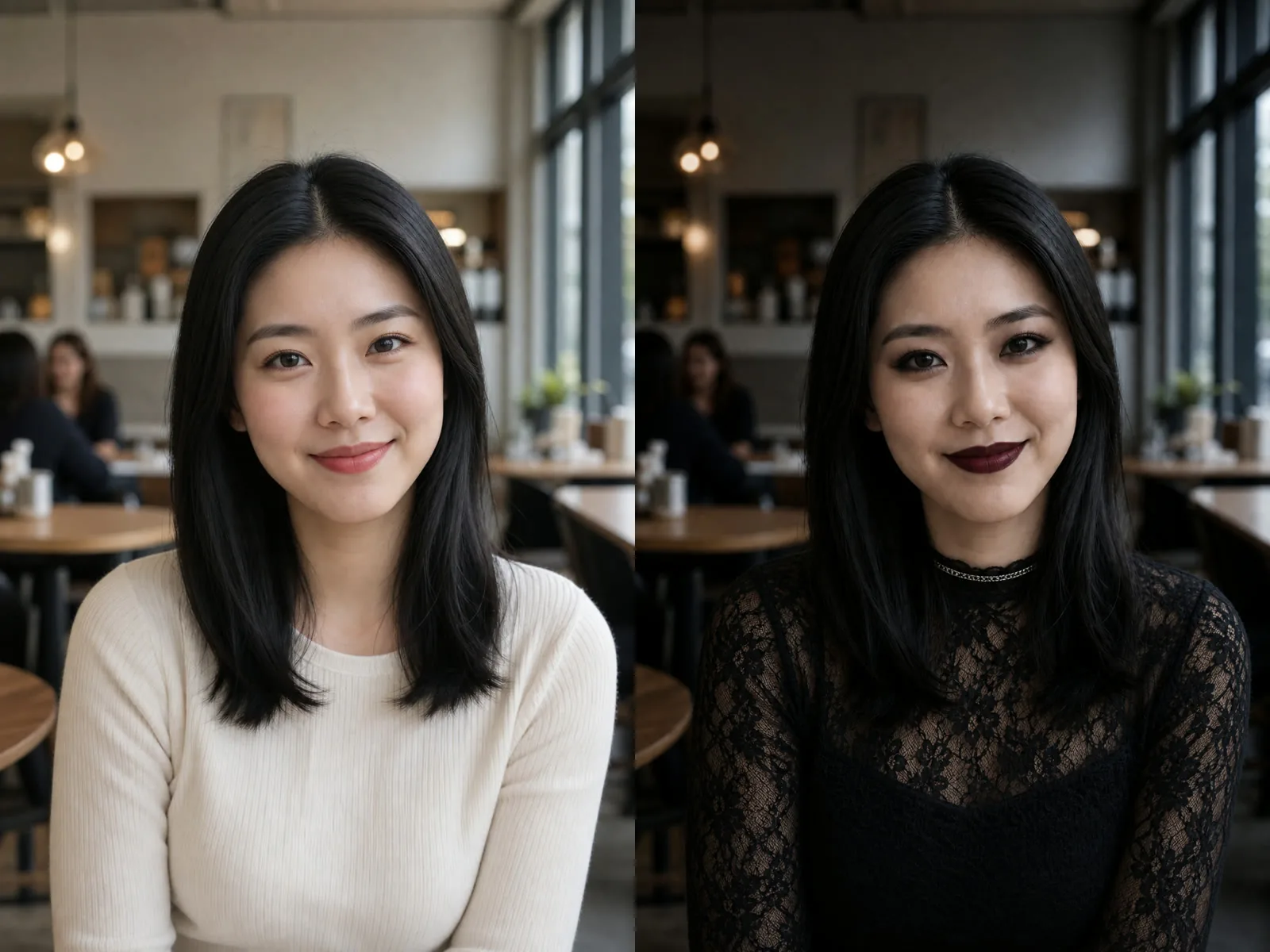 Goth Filter Classic Goth portrait before and after example