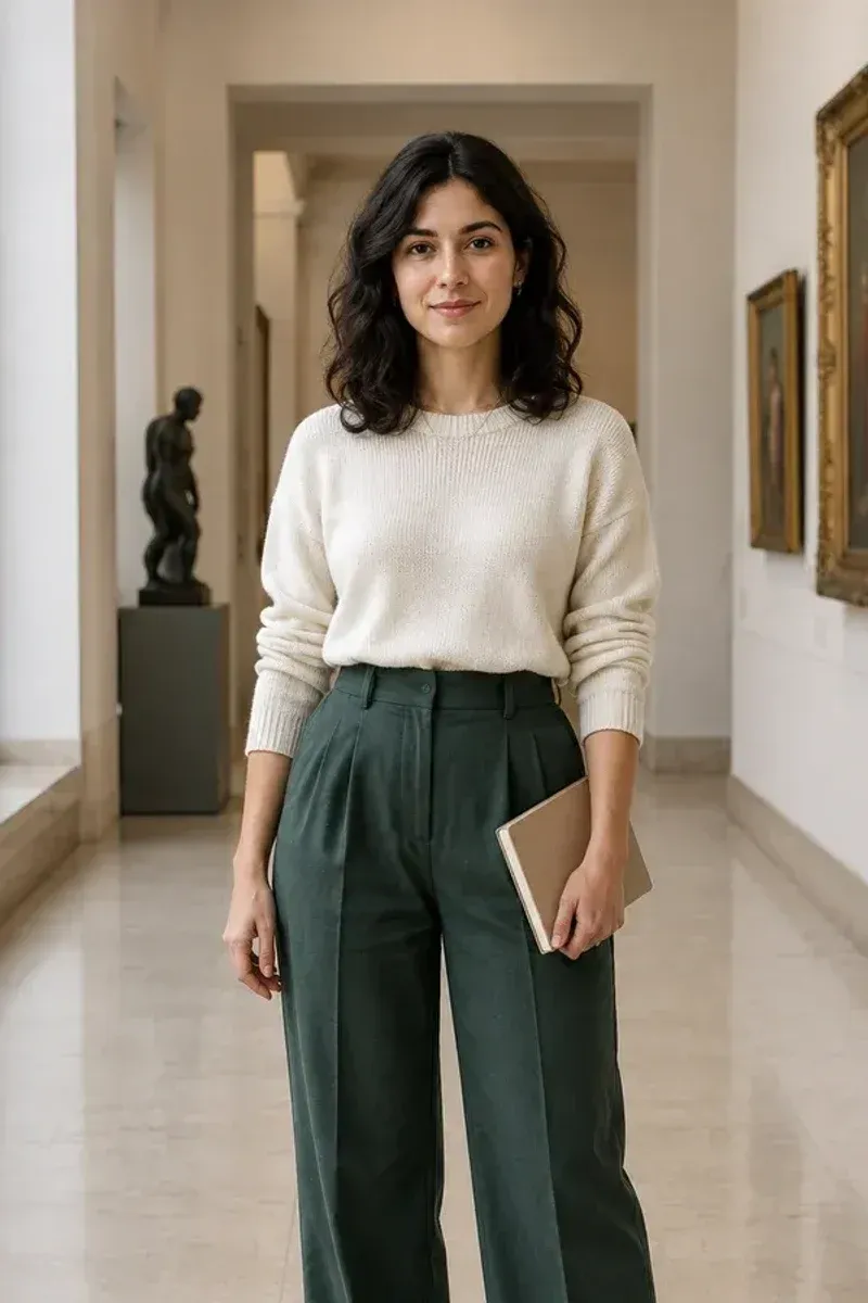 Waist-cropped fictional adult museum portrait used as the source