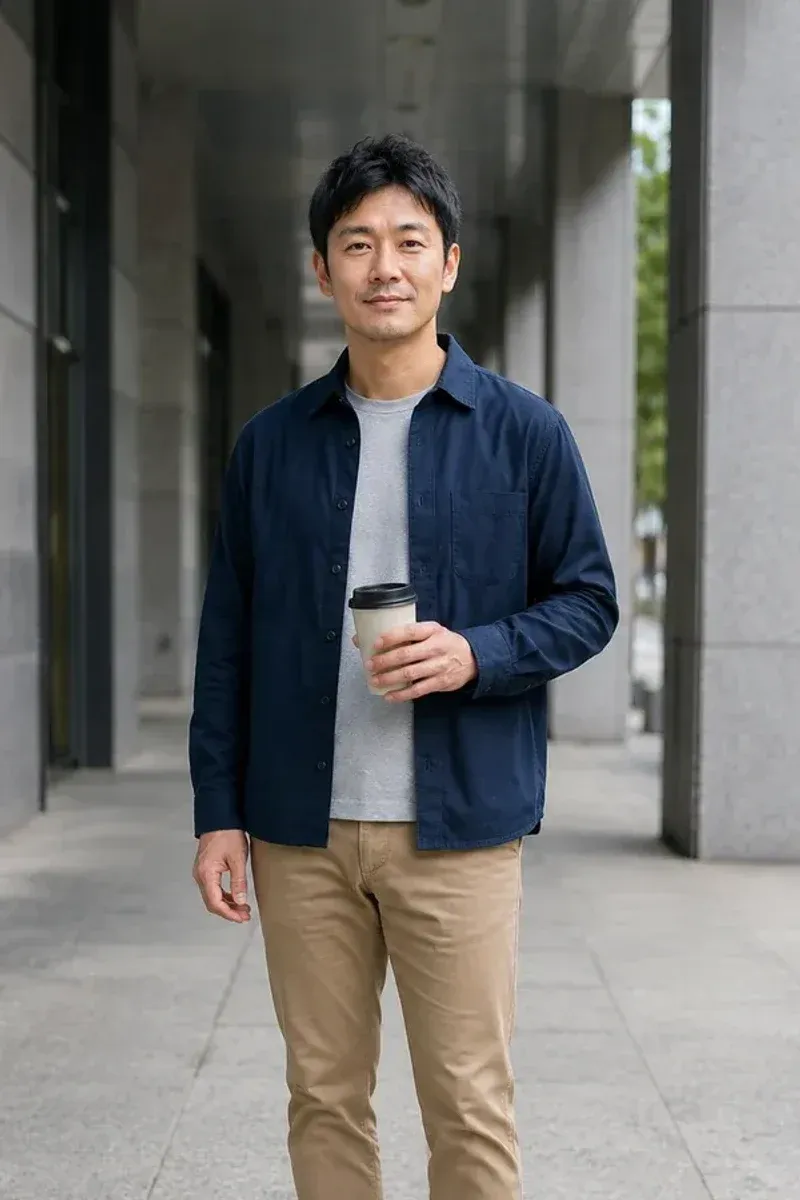 Cropped fictional casual portrait with clear clothing and prop cues