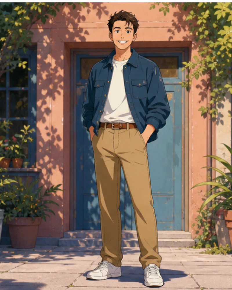 Original modern cel-shaded adult illustration