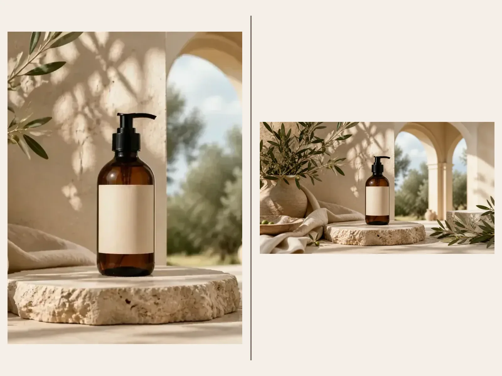 Cropped bottle scene and wide botanical set continuation