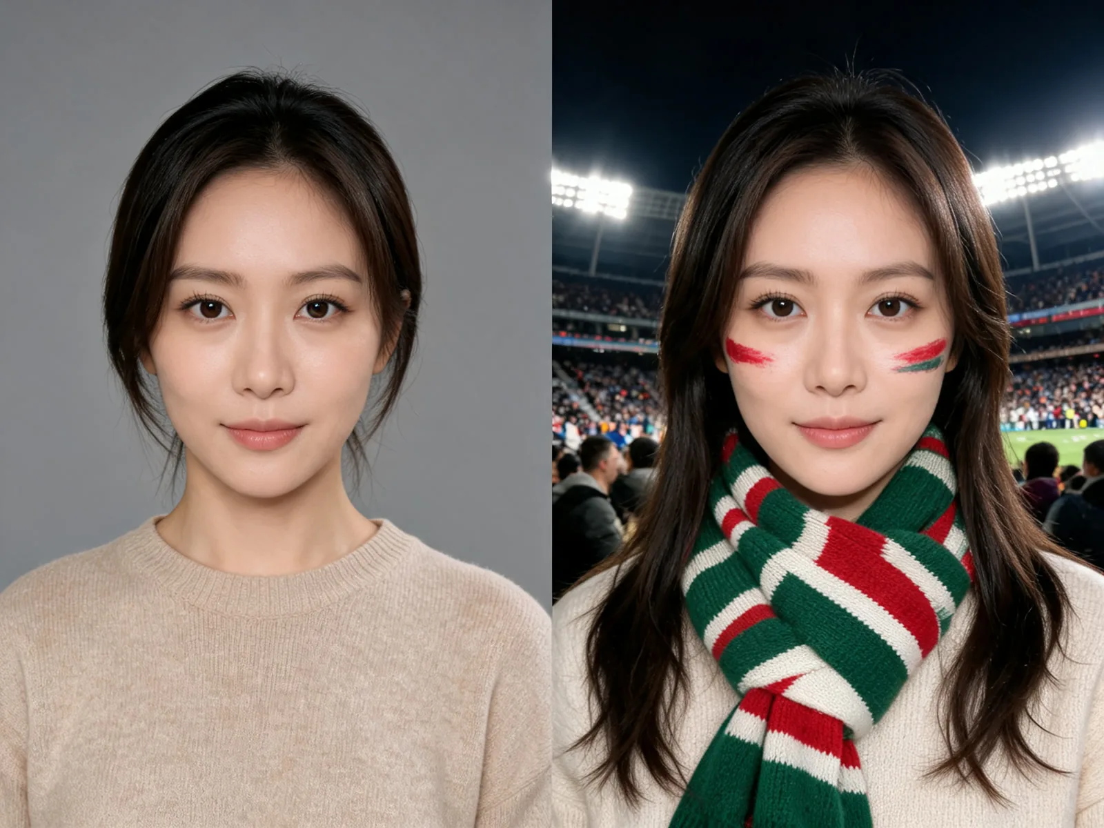 World Cup AI Image Generator before and after example