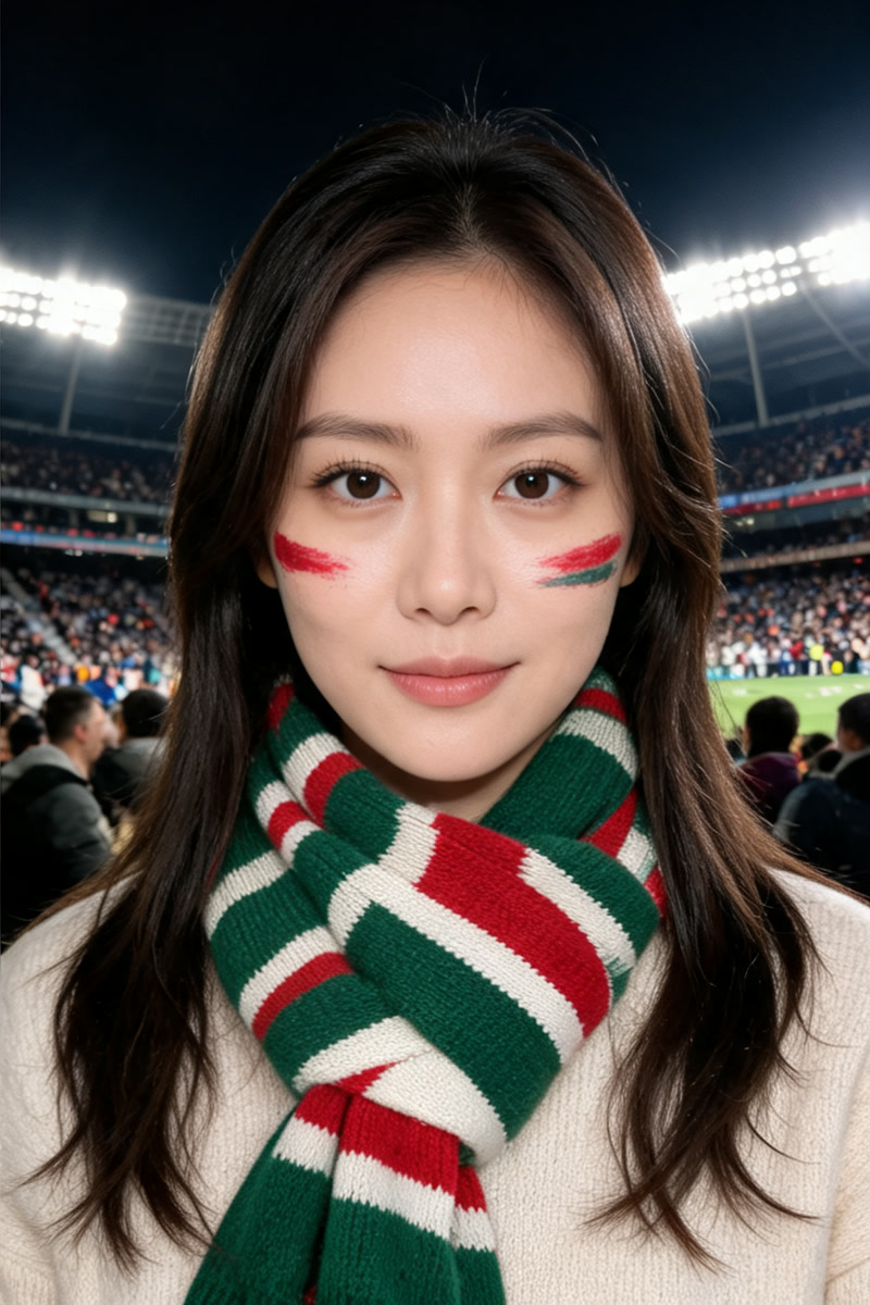 Realistic World Cup-inspired stadium fan photo style preview