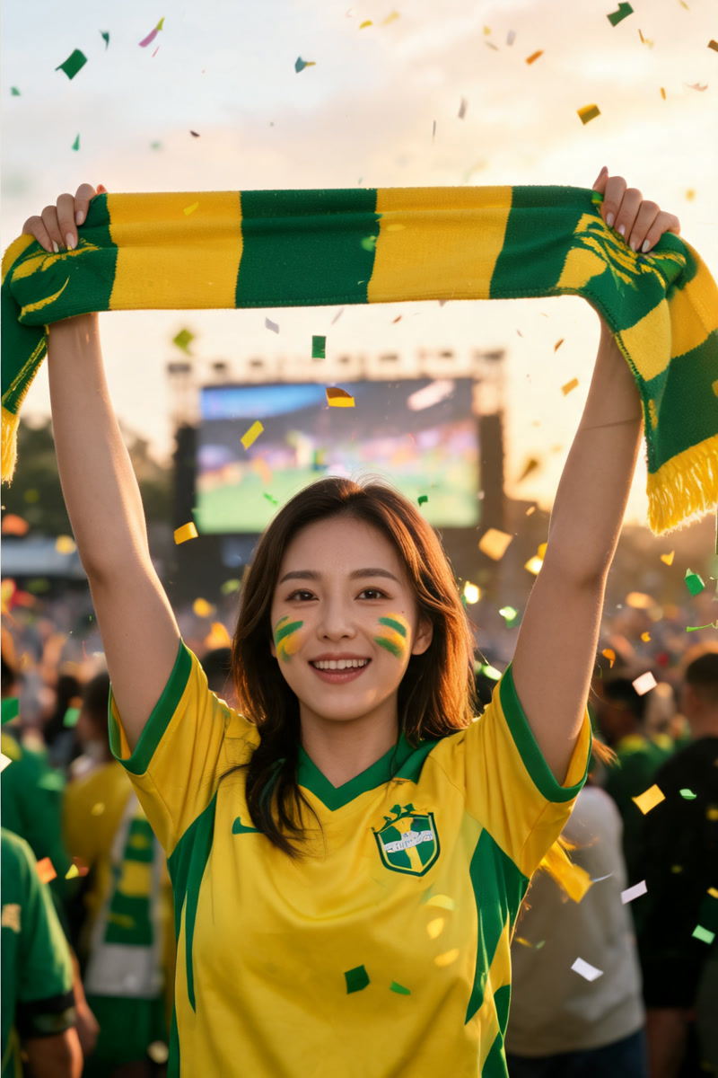 Bright football fan-zone celebration style preview