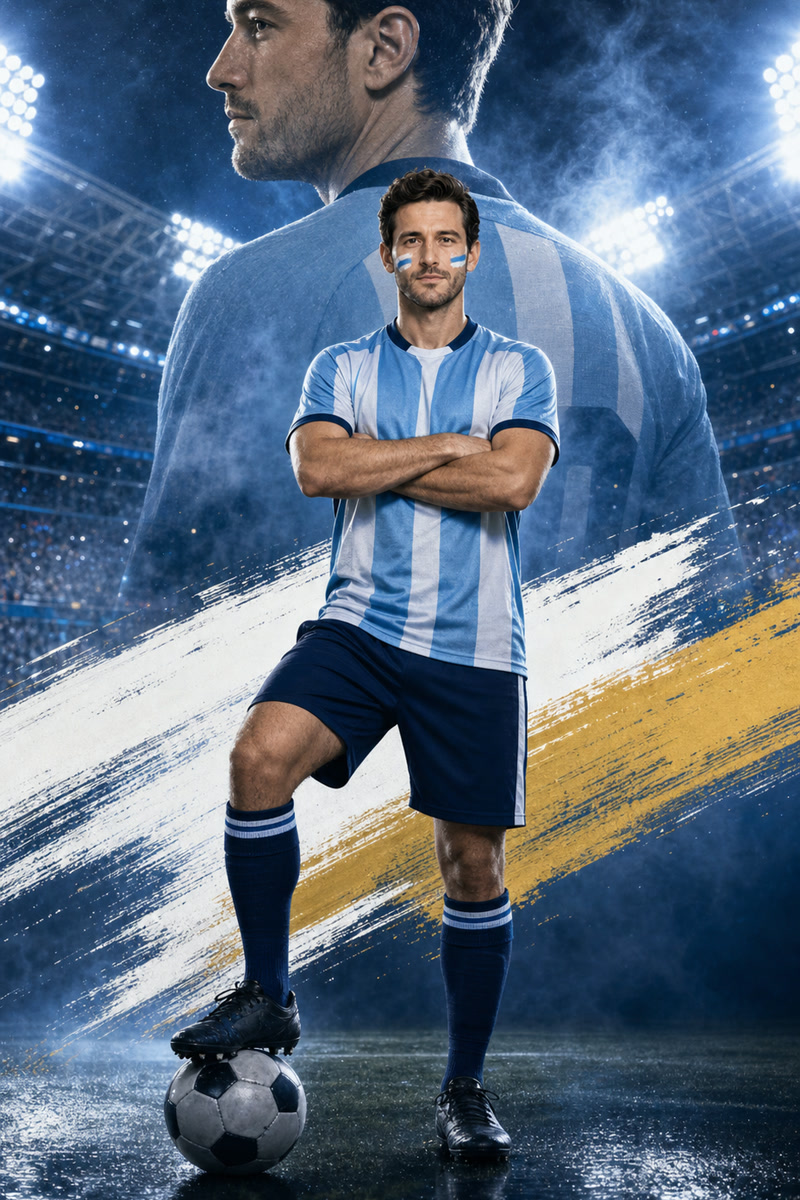 World Cup Poster Generator output fan photo example