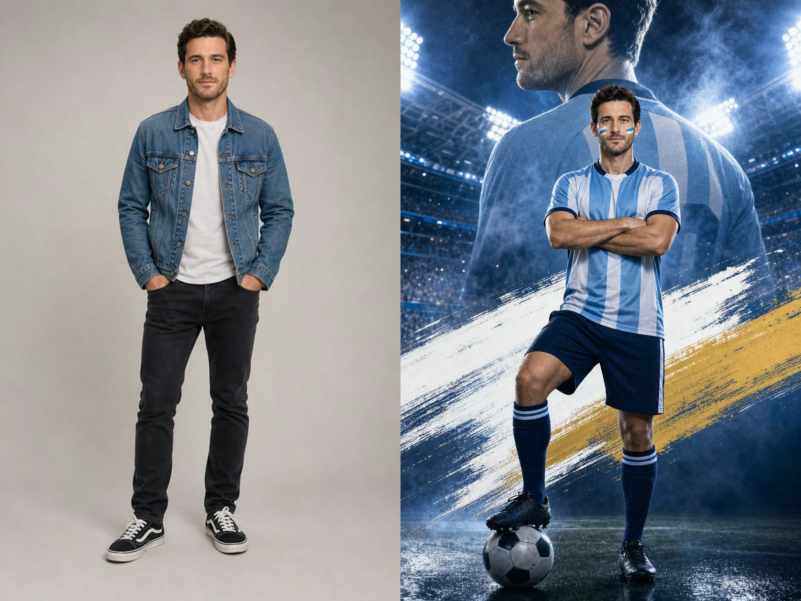World Cup Poster Generator before and after example