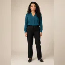 Fictional adult identity sample before a seated pose transfer