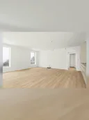 Fictional empty living room sample for AI virtual staging