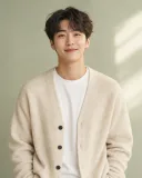 Fictional adult soft photocard portrait