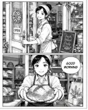 面包师两格漫画线稿