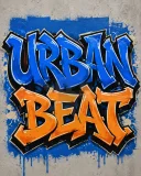 原创蓝橙涂鸦艺术字 ＵＲＢＡＮ ＢＥＡＴ