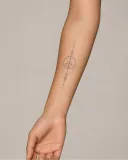 Geometric virtual tattoo on an adult forearm
