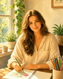Portrait transformed into warm hand-painted storybook animation art