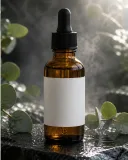 Bottle reimagined in a premium wet-stone botanical campaign