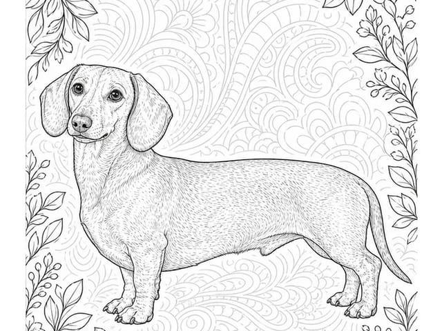 Dachshund Coloring Pages for Adults