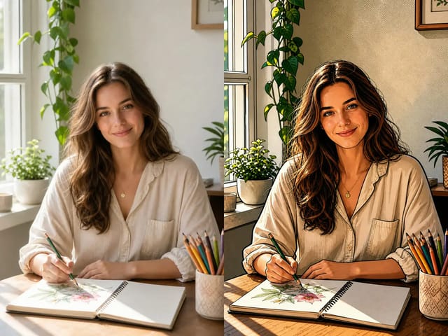 AI comic generator photo and modern comic before-and-after example