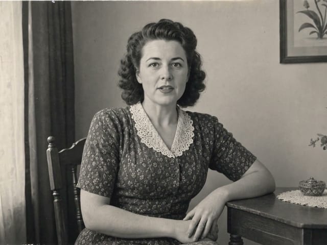 Fictional 1940s portrait animated with subtle AI motion