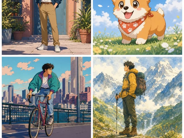 Four original photo-to-anime style examples
