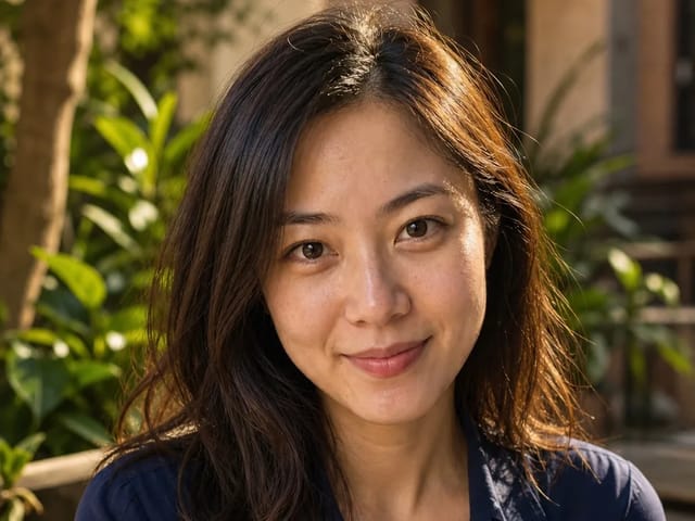 Natural golden-hour portrait created with the AI dating photo generator