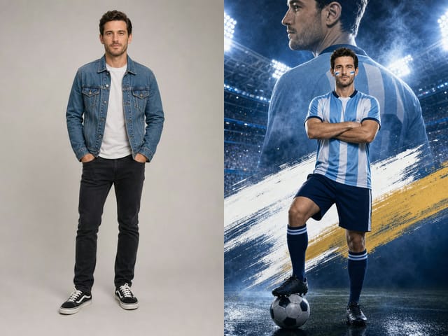 World Cup Poster Generator before and after example