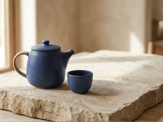 Blue teapot and cup in a Vidu Q4 video example