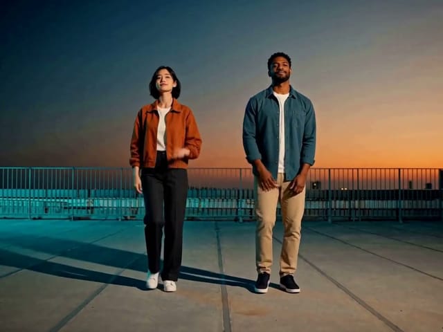 15-second rooftop duo performance