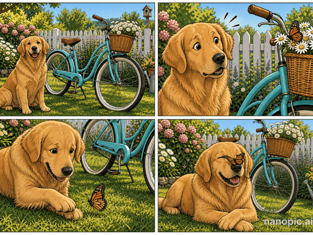 four-panel visual story on one page