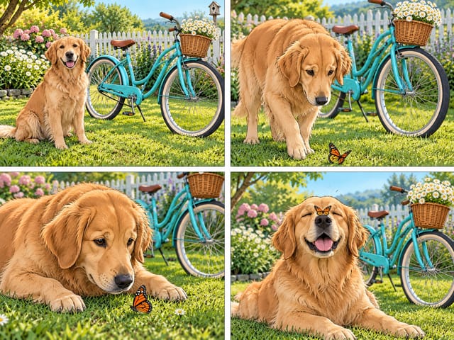 four-panel visual story on one page